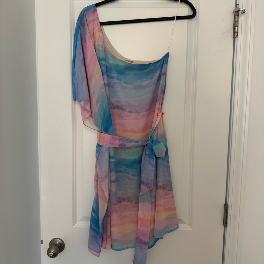 Show Me Your MuMu Pastel One-Shoulder Dress